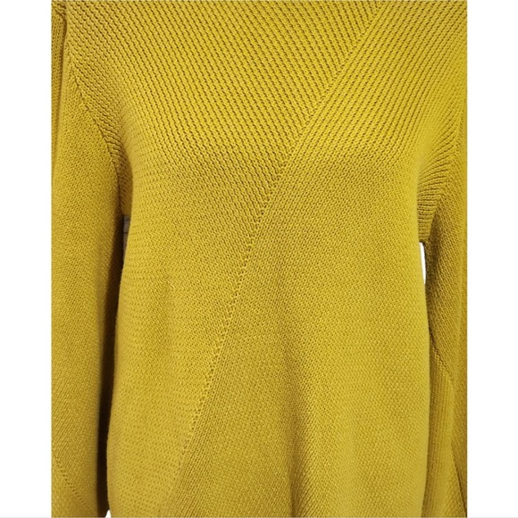 French Connection Chartreuse Lantern Sleeve Tunic oversized Sweater Size Medium - Picture 2 of 7